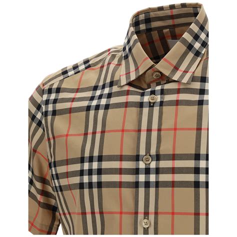 burberry fantasia camicia maniche corte misto|Camicie firmate da uomo .